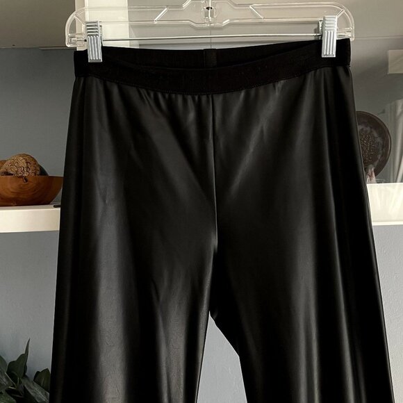 High Everyday Couture Black Faux Leather Leggings Pants - Picture 2 of 6